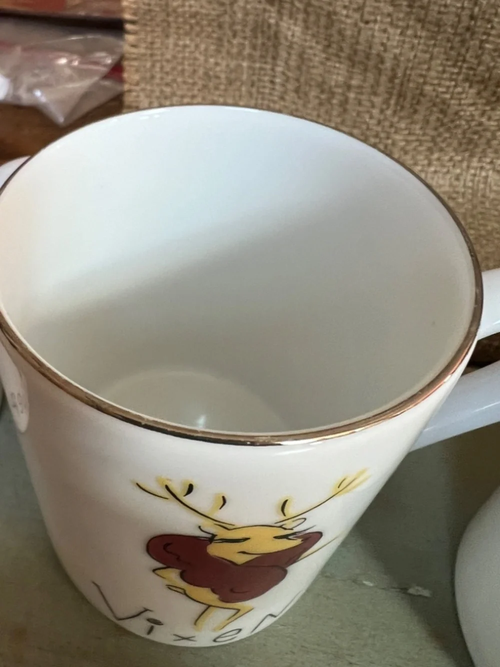 Pottery Barn Santa's Reindeer Coffee Mug Set